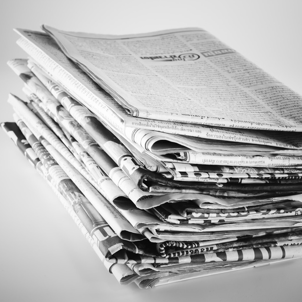 stack of newspaper black and white color tone style - Foto, Imagen