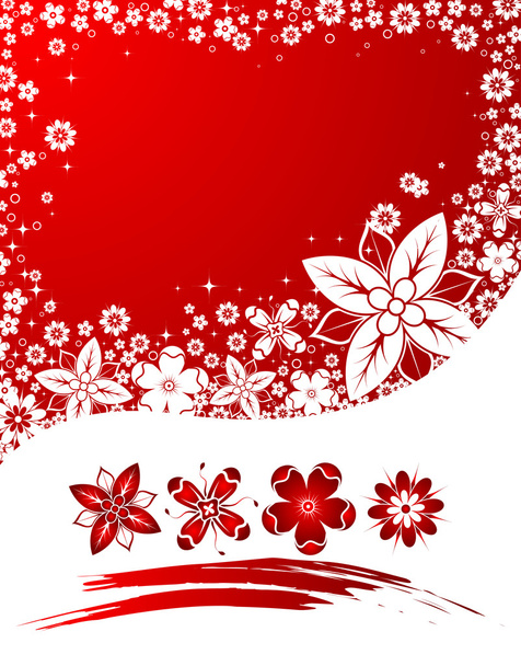 Flower background frame - Vector, afbeelding