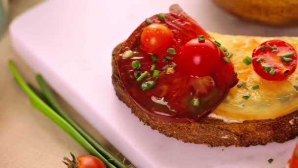 Scheda pomidory kanapki - Materiał filmowy, wideo