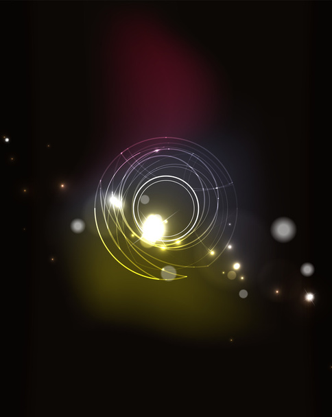 Círculo brilhante no espaço escuro
 - Vetor, Imagem