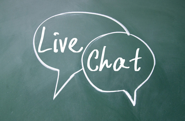 live chat symbol on blackboard - Photo, Image