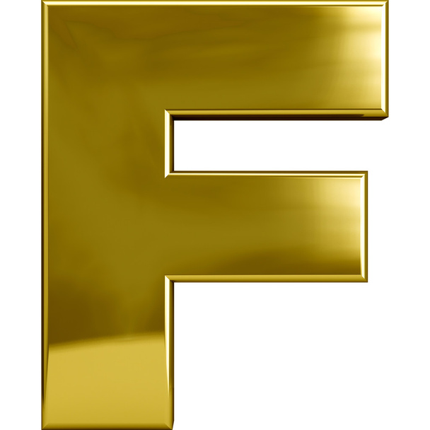 Letra de metal oro f - Foto, imagen