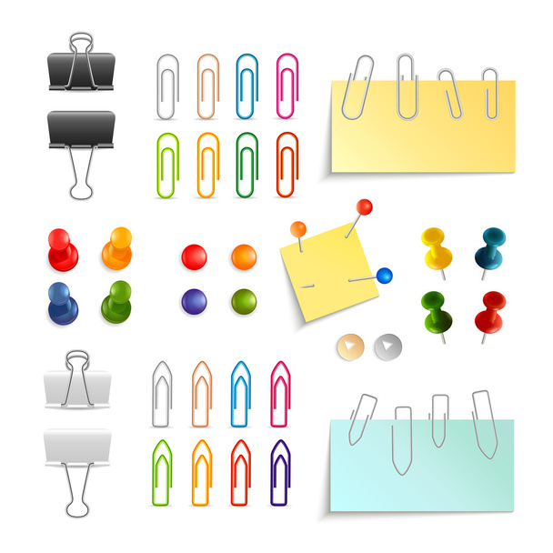 Paper Clip And Pin Set - Vector, Image