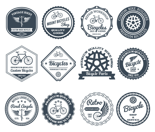 Conjunto de emblemas de ciclismo Negro
 - Vector, Imagen