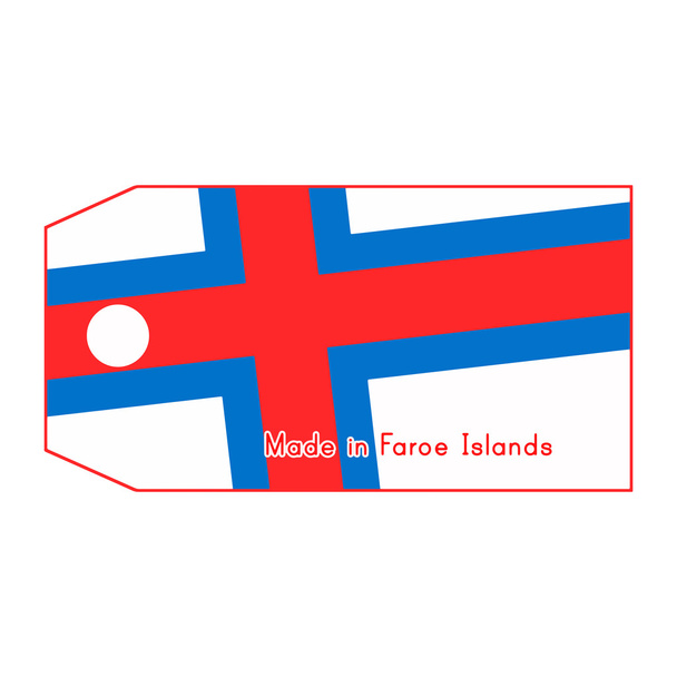 Faroe Islands flag on price tag with word Made in Faroe Islands  - Διάνυσμα, εικόνα