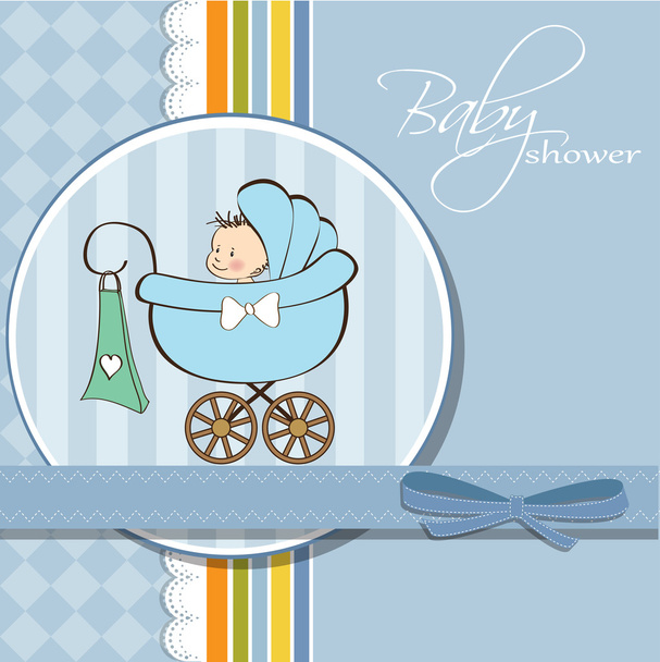 baba fiú bejelentő kártya baba és babakocsi - Fotó, kép