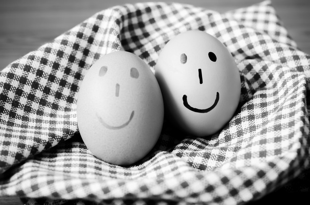 smile egg black and white color tone style - Foto, Imagem