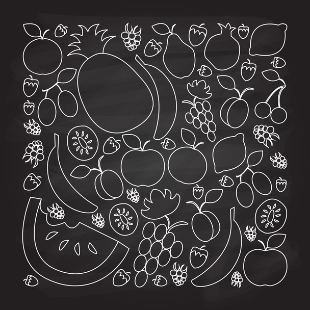 illustrazione vettoriale di frutta impostata in stile lineare piatto su
  - Vettoriali, immagini