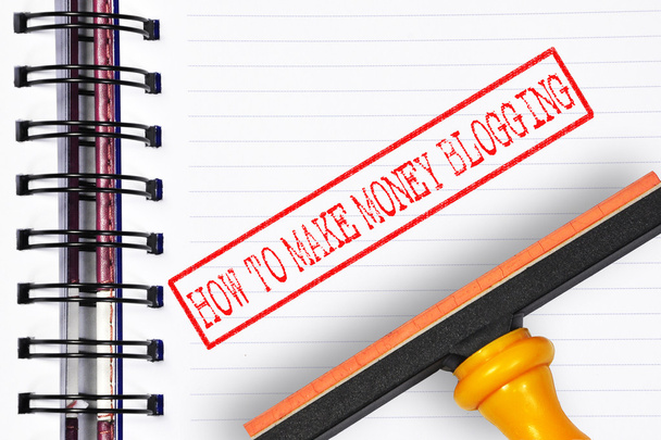 Wie man Geld verdienen Blogging Stempel auf dem Notizbuch - Foto, Bild