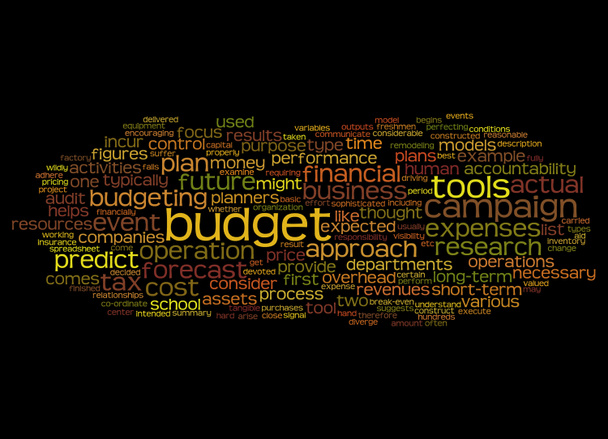 Nube de palabras de presupuesto y sus palabras relacionadas
 - Foto, imagen