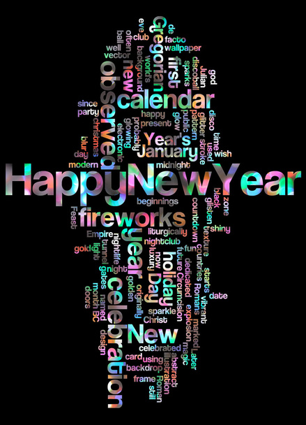 Parola nube di felice anno nuovo e le sue parole correlate
 - Foto, immagini