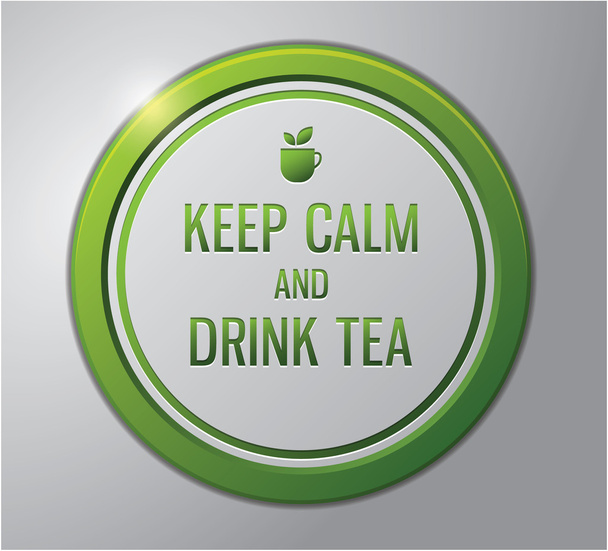Tea badge : keep calm and drink tea - Vector, afbeelding