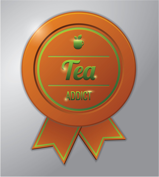 Tea badge ribbon - Vector, afbeelding