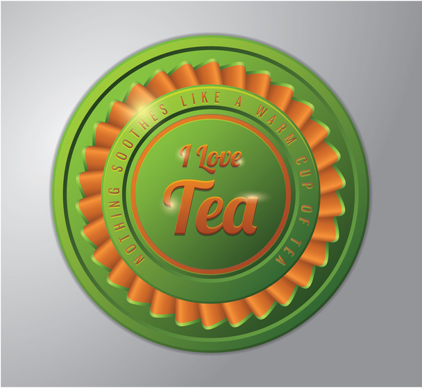 Tea badge : i love tea - Vector, afbeelding