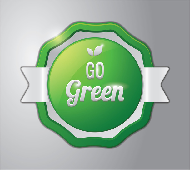 Green badge : go green - Vector, Image