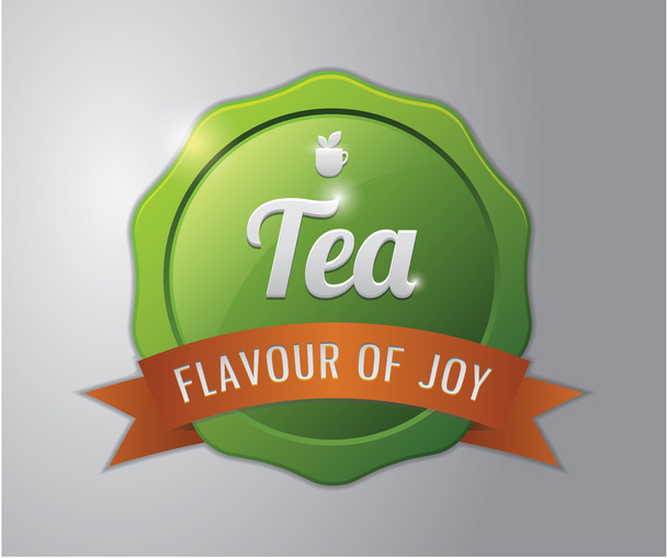 Tea badge : Tea flavour of joy - Vector, afbeelding