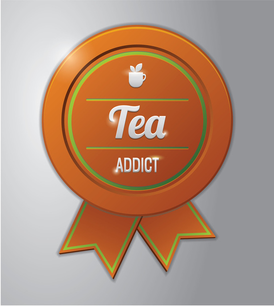 Tea badge : Tea addict - Vector, afbeelding