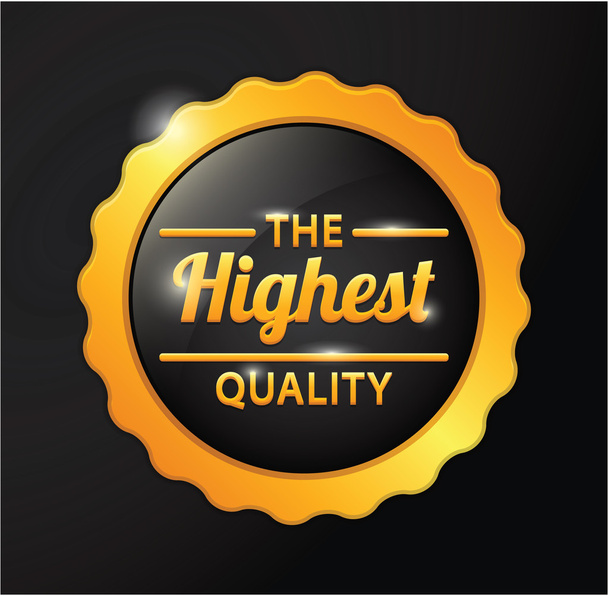 Highest quality golden badge - Vetor, Imagem