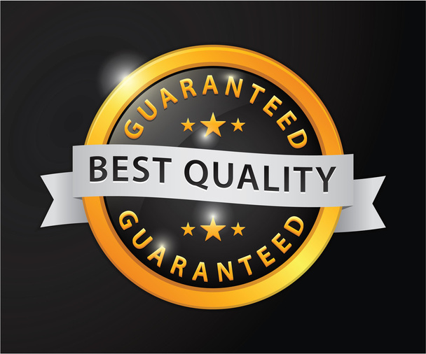 Best quality guaranteed golden badge - Vector, Image