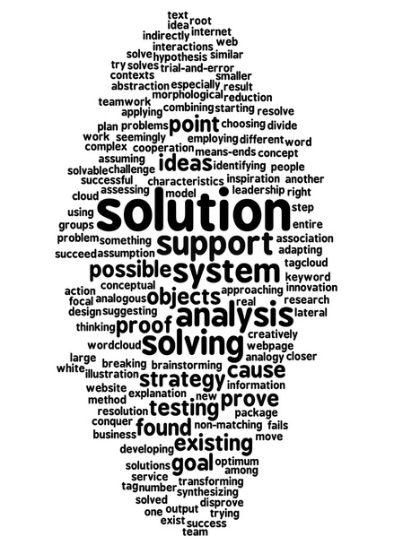 word cloud of solution and its related words - Photo, Image