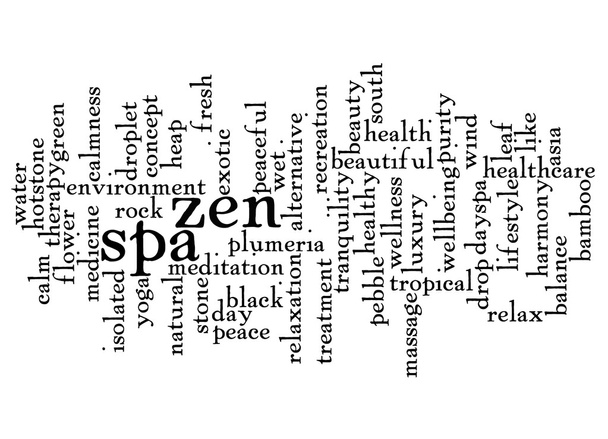 woord wolk van zen en spa en de verwante woorden - Foto, afbeelding