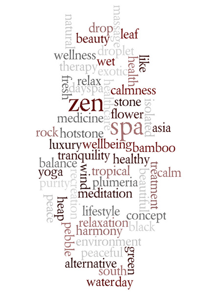 nuvem de palavras de zen e spa e suas palavras relacionadas
 - Foto, Imagem