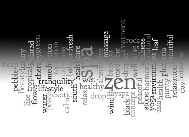 chmura słowa zen i spa i jego słowa pokrewne - Zdjęcie, obraz