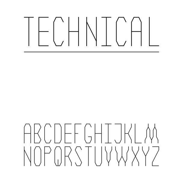 Technical font set - Vector, Image