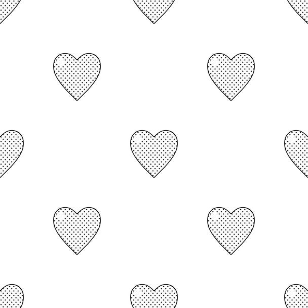 Aftelkalender voor Valentijnsdag naadloze patroon met hart - Vector, afbeelding