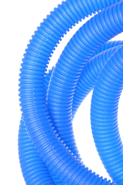 Tubos corrugados de plástico azul
 - Foto, Imagen