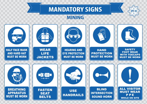 Mining mandatory signs - Vektor, kép