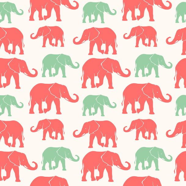 Seamless pattern with silhouette elephants - Διάνυσμα, εικόνα