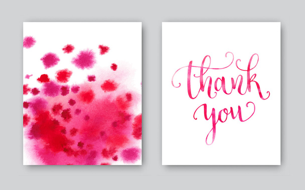 Thank you watercolor card template - ベクター画像