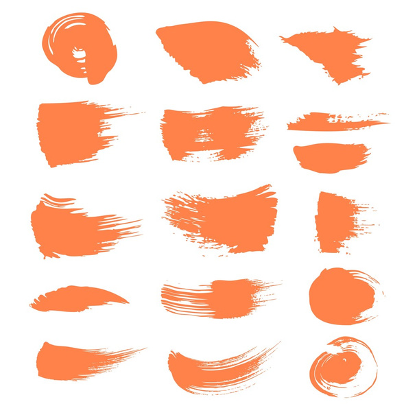 Абстрактные пятна оранжевой краски на белом фоне 2
 - Вектор,изображение