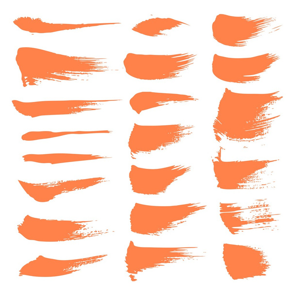 abstrakte orangefarbene Farbflecken isoliert auf weißem Hintergrund 1 - Vektor, Bild