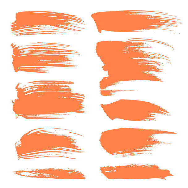 Абстрактные пятна оранжевой краски изолированы на белом фоне
 - Вектор,изображение