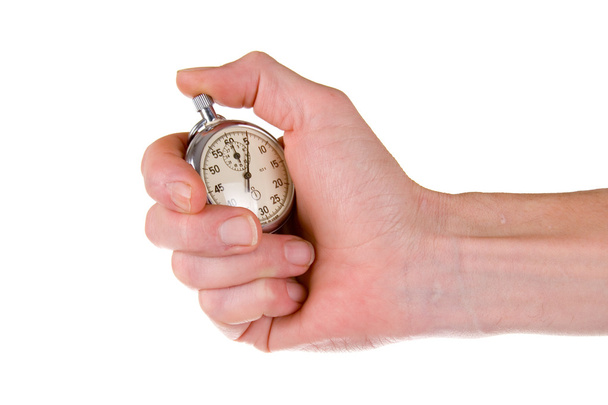 Man's hand holding stopwatch - Photo, Image