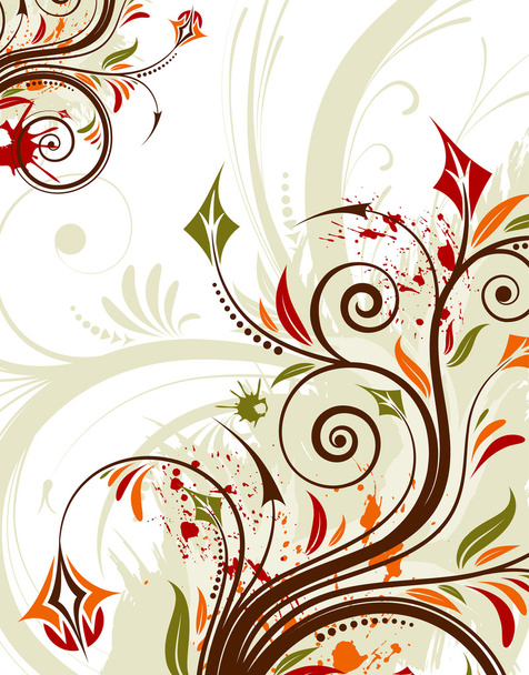 Grunge flower background - Vector, Image