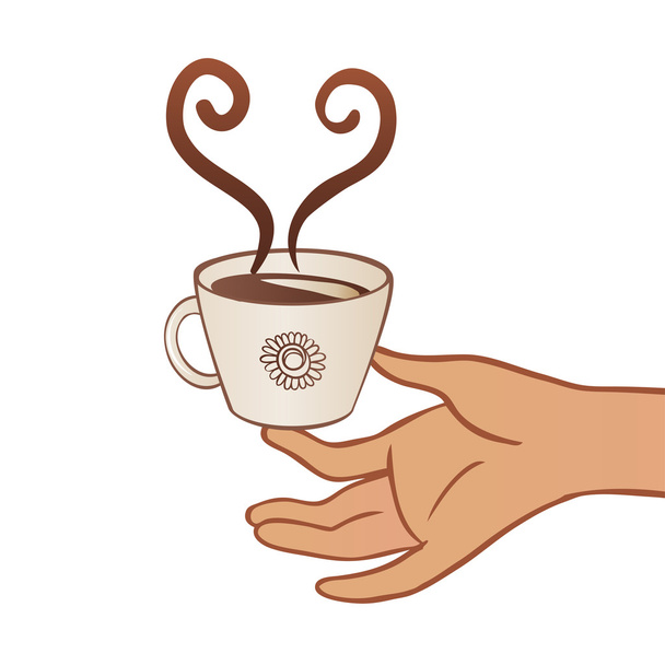 hand holding a Cup of tea of coffee - Vektori, kuva