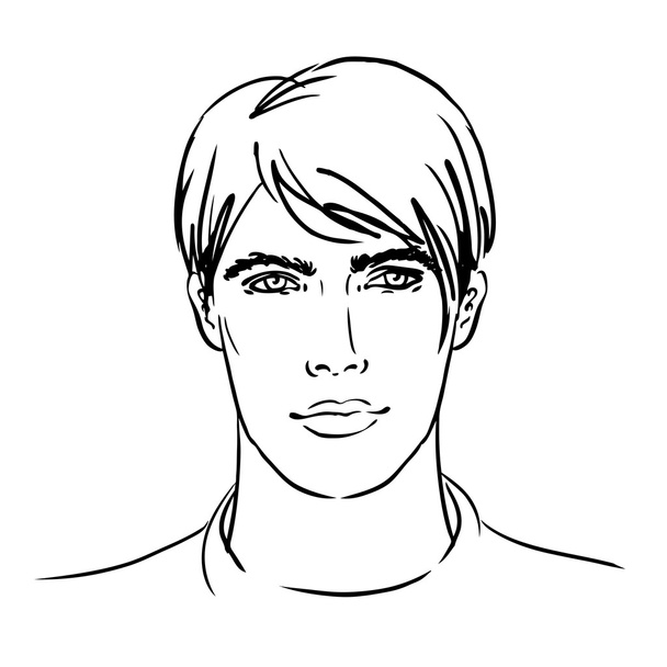 Hand-drawn fashion male model - Vector, imagen