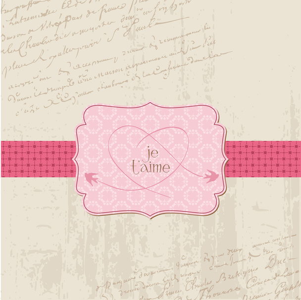 Vintage Wedding Love Card - for design, invitation - Vetor, Imagem