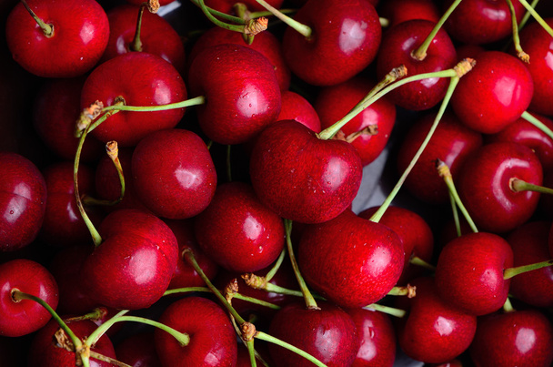 ripe berries cherries in water drops - Photo, Image