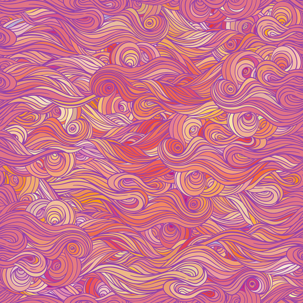 Handgezeichnetes Muster mit Wellen - Vektor, Bild