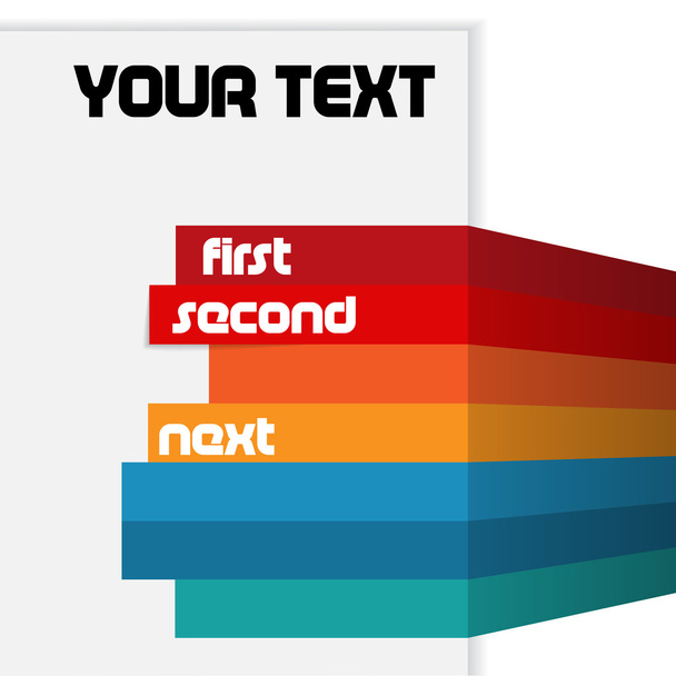Folleto de texto con líneas coloridas
 - Vector, Imagen