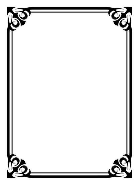 simple black ornamental decorative frame - Vektör, Görsel