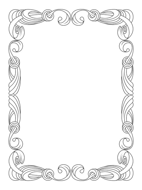 black ribbon frame isolated on white - Vector, afbeelding