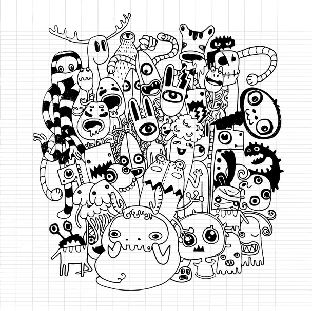 Vektor-Illustration von Monstern und niedlichen außerirdischen freundlich - Vektor, Bild