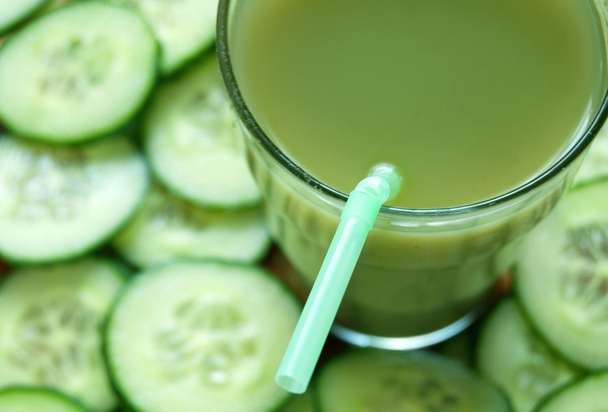 Fresh vegetable detox juice with cucumber - Photo, Image