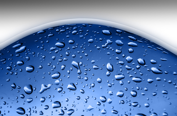 Fundo azul com gota de água
 - Foto, Imagem
