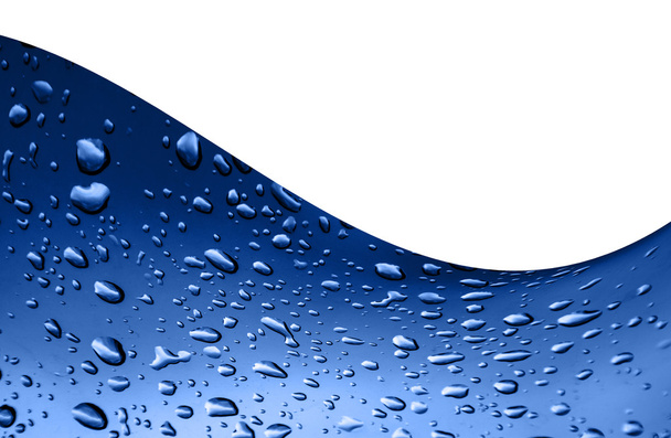 Blauwe achtergrond met druppel water - Foto, afbeelding